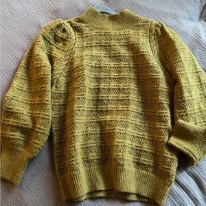 Listicle Mustard Knit Cowl Sweater